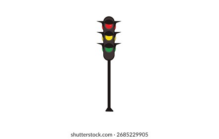 Ilustración vectorial de semáforos con señales rojas, amarillas y verdes en estilos de Vertical.