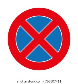 Vector illustration Traffic no parking sign graphic isolated on white