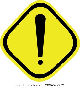 Vector illustration of traffic sign with exclamation mark