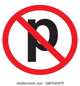 vector illustration of a traffic sign at no parking