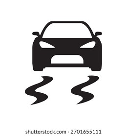Vector illustration traffic sign for slippery road.