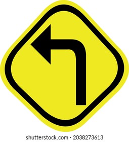 Vector illustration of traffic sign turn left