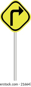 Vector illustration of traffic sign turn right