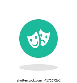 Vector illustration of tragedy and comedy masks icon
