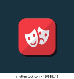 Vector illustration of tragedy and comedy masks icon
