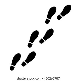 Vector illustration trail of shoe print. Step by step sign icon. Footprint shoes symbol. 