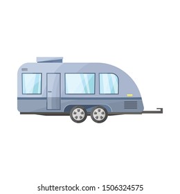 Vector illustration of trailer and camper sign. Web element of trailer and vintage vector icon for stock.