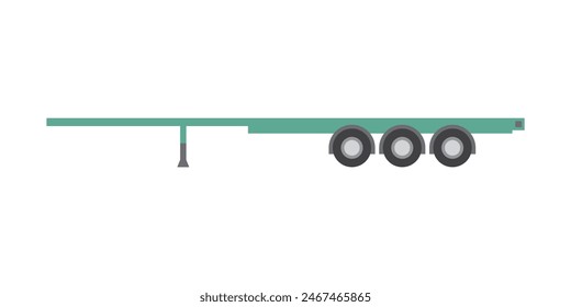Ilustración vectorial de un chasis de remolque que transporta un contenedor oceánico