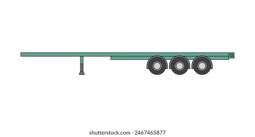 Vector illustration of a trailer chassis transporting an ocean container