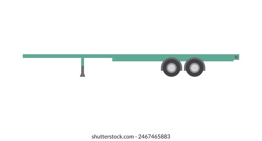 Vector illustration of a trailer chassis transporting an ocean container