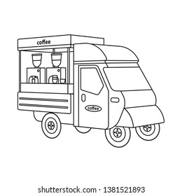 Vector illustration of trailer and service icon. Set of trailer and retro vector icon for stock.