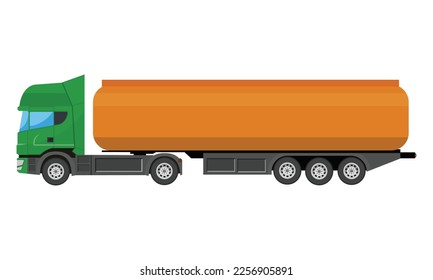 Vector illustration of trailer truck side view design isolated white background. Element vector design and infographic