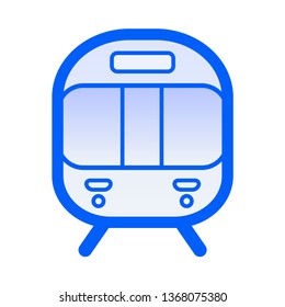 Vector illustration of Train icon for web, mobile and infographic. Modern flat design. Vector blue gradient icon on white background. 