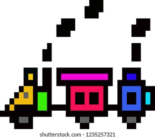 vector illustration of Train in pixel style