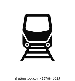 Vector illustration of train silhouette on white background