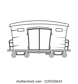 Vector illustration of train and station sign. Set of train and ticket vector icon for stock.