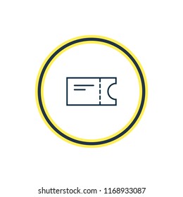 Vector illustration of train ticket icon line. Beautiful transport element also can be used as entry icon element.