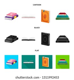 Vector illustration of training and cover icon. Set of training and bookstore  stock symbol for web.