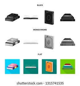 Vector illustration of training and cover icon. Collection of training and bookstore  stock vector illustration.