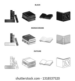 Vector illustration of training and cover icon. Set of training and bookstore  vector icon for stock.