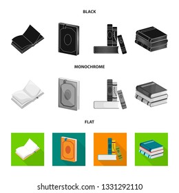 Vector illustration of training and cover icon. Collection of training and bookstore  stock vector illustration.