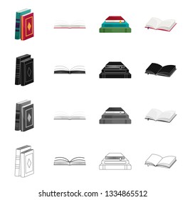 Vector illustration of training and cover icon. Set of training and bookstore  vector icon for stock.