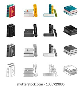 Vector illustration of training and cover icon. Collection of training and bookstore  stock vector illustration.