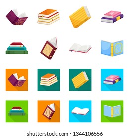 Vector illustration of training and cover icon. Set of training and bookstore  vector icon for stock.