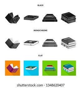 Vector illustration of training and cover icon. Set of training and bookstore  stock symbol for web.