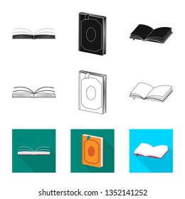 Vector illustration of training and cover icon. Set of training and bookstore  stock vector illustration.