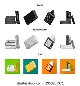 Vector illustration of training and cover icon. Set of training and bookstore  vector icon for stock.