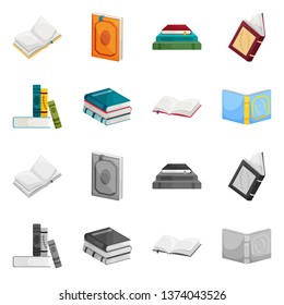 Vector illustration of training and cover icon. Set of training and bookstore  vector icon for stock.