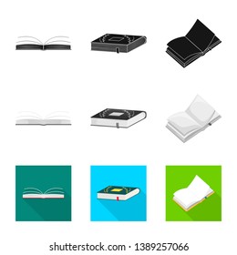 Vector illustration of training and cover icon. Set of training and bookstore  vector icon for stock.