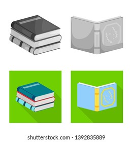 Vector illustration of training and cover icon. Set of training and bookstore  vector icon for stock.