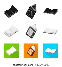 Vector illustration of training and cover icon. Collection of training and bookstore  stock symbol for web.