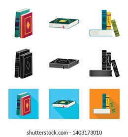 Vector illustration of training and cover icon. Set of training and bookstore  vector icon for stock.