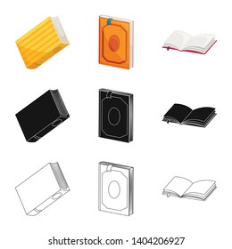 Vector illustration of training and cover icon. Collection of training and bookstore  stock vector illustration.