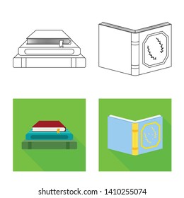 Vector illustration of training and cover icon. Set of training and bookstore  vector icon for stock.