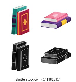 Vector illustration of training and cover icon. Set of training and bookstore  stock symbol for web.