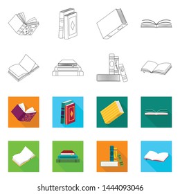 Vector illustration of training and cover icon. Set of training and bookstore vector icon for stock.