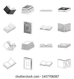 Vector illustration of training and cover icon. Set of training and bookstore vector icon for stock.