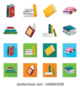 Vector illustration of training and cover icon. Set of training and bookstore vector icon for stock.