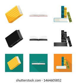 Vector illustration of training and cover icon. Collection of training and bookstore stock symbol for web.