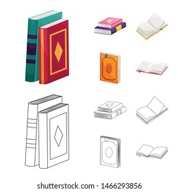 Vector illustration of training and cover icon. Collection of training and bookstore vector icon for stock.