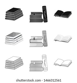 Vector illustration of training and cover icon. Collection of training and bookstore stock vector illustration.
