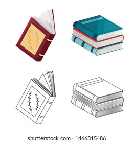 Vector illustration of training and cover icon. Collection of training and bookstore stock vector illustration.