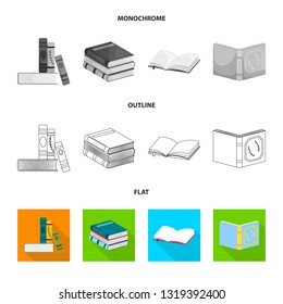 Vector illustration of training and cover logo. Collection of training and bookstore  stock symbol for web.