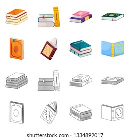 Vector illustration of training and cover logo. Collection of training and bookstore  stock symbol for web.