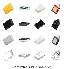 Vector illustration of training and cover logo. Set of training and bookstore  vector icon for stock.
