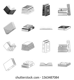 Vector illustration of training and cover logo. Set of training and bookstore  stock vector illustration.
